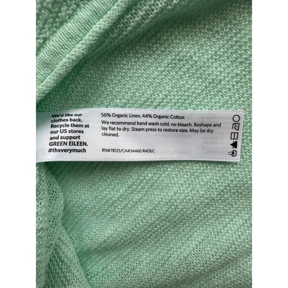 Eileen Fisher Organic Linen/ Cotton Seafoam Blue Summer Sweater - Petite - Picture 6 of 6